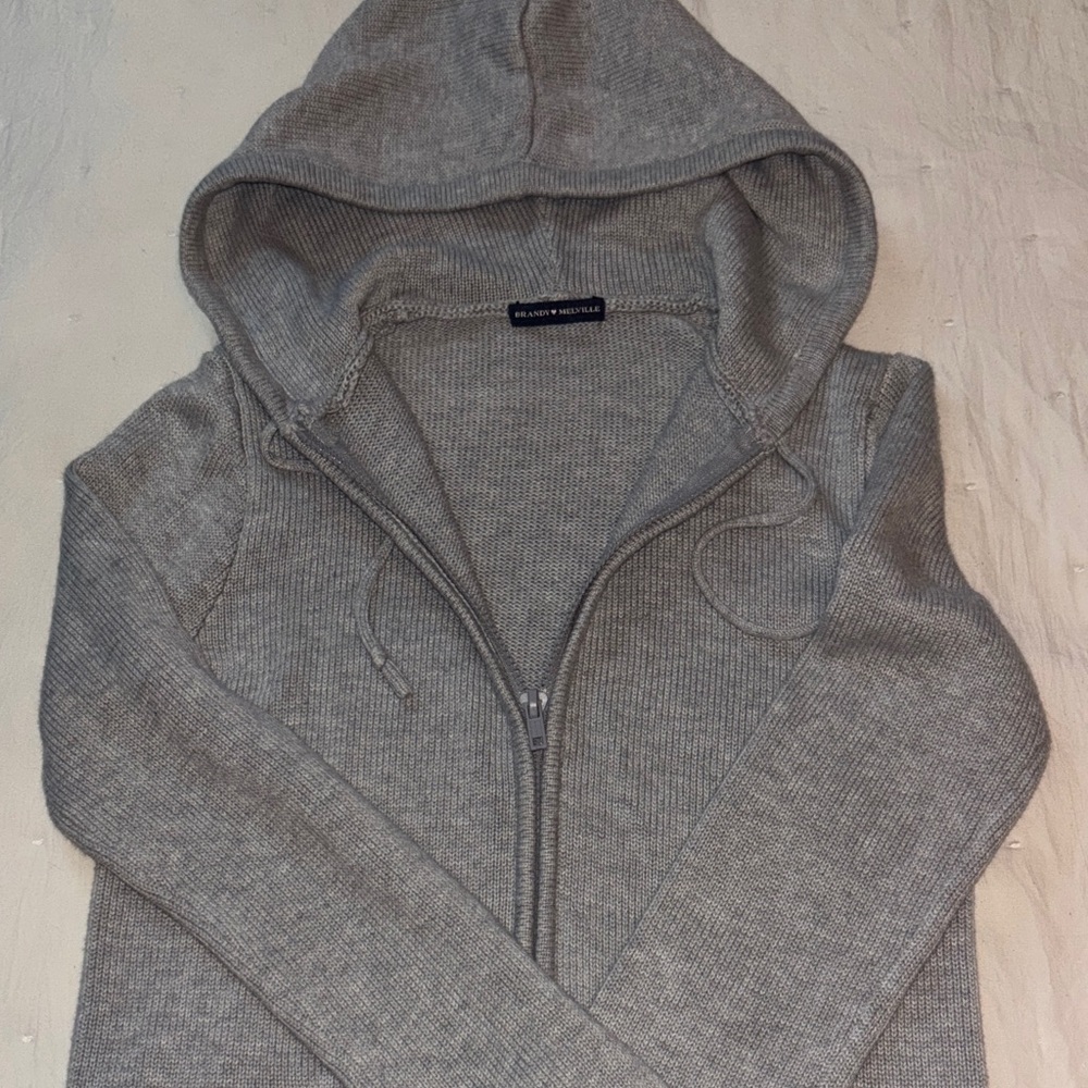 Brandy Melville Heather Gray Knit Hoodie